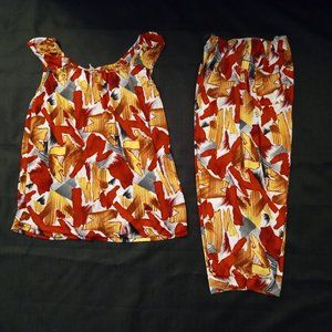 Viet Thanh silk pajama Set - Size L - Womens 2 Pcs Pajama Set-  NWOT